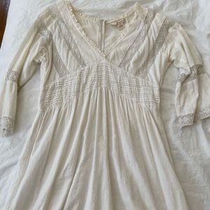 SUNDANCE White Lace Cotton Ruffle Cowgirl dress M